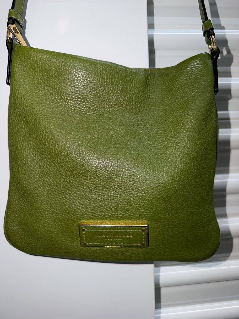 Marc Jacobs Olive Green Pebbled Leather Crossbody